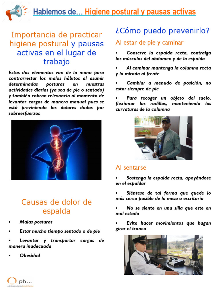 Higiene Postural | PDF | Dolor lumbar | Mano
