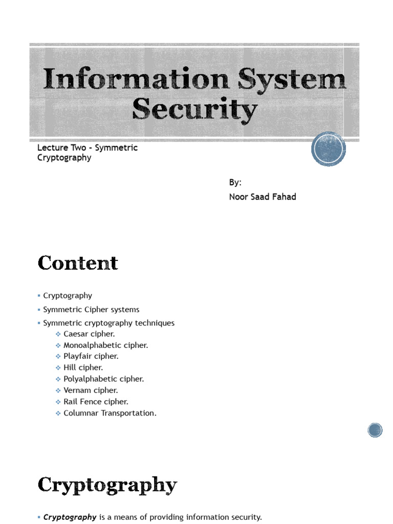 Lec 2 - Symmetric Cryptography | PDF | Cryptography | Cryptanalysis