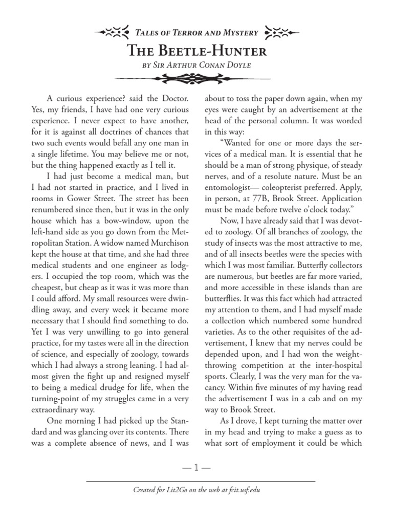 Tales of Terror and Mystery 008 the Beetle Hunter | PDF