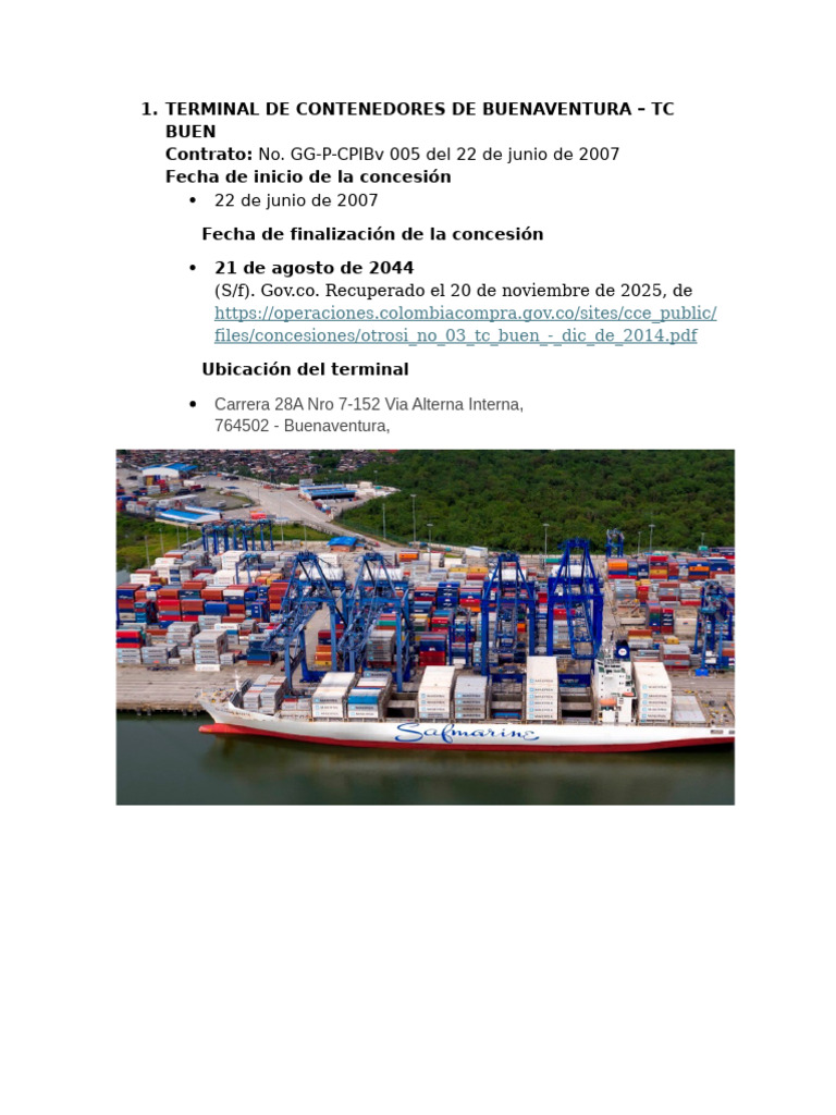 Terminal de Contenedores de Buenaventura | PDF | Economias