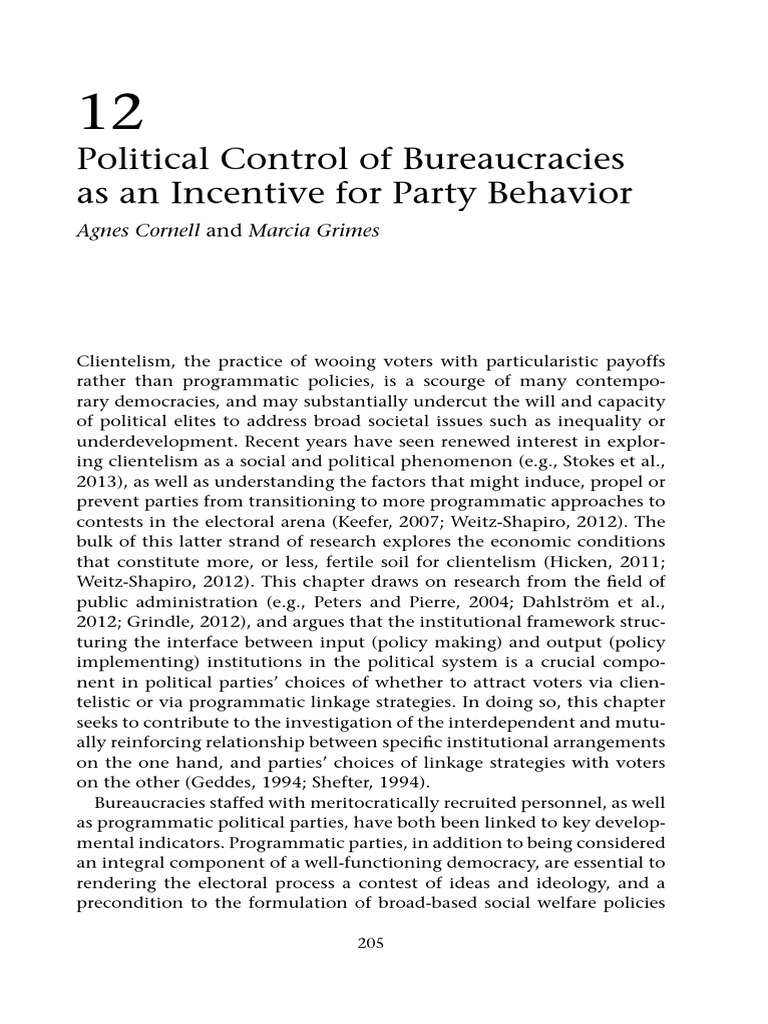 Cornell - Political Control of Bureaucracies As An Incentive For Party ...