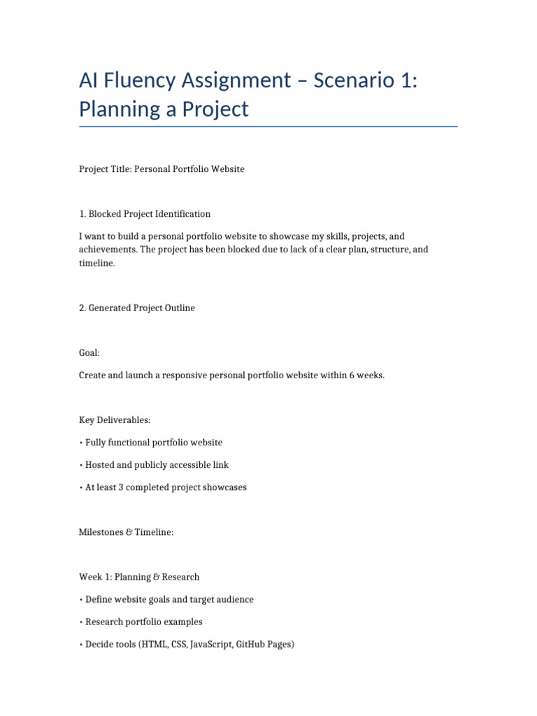 Scenario 1 Project Plan | PDF