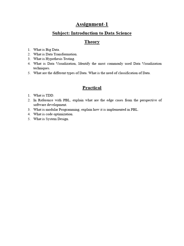 Intro Data Science Assignment | PDF