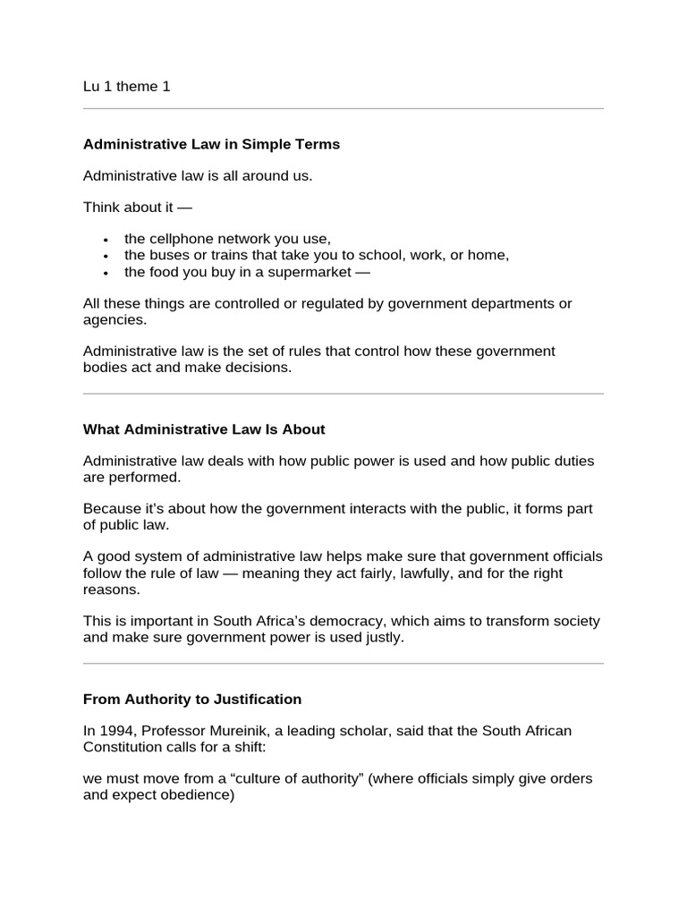 Administrative Law | PDF | Separation Of Powers | Administrative Law