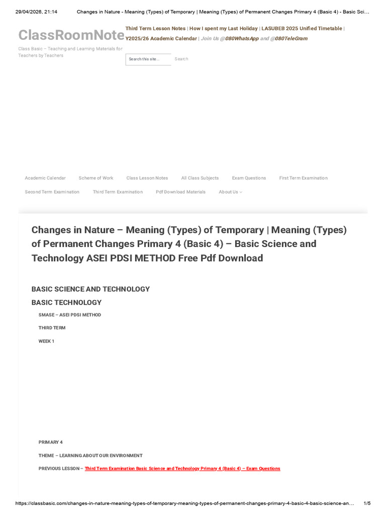 Changes in Nature - Meaning (Types) of Temporary _ Meaning (Types) of ...