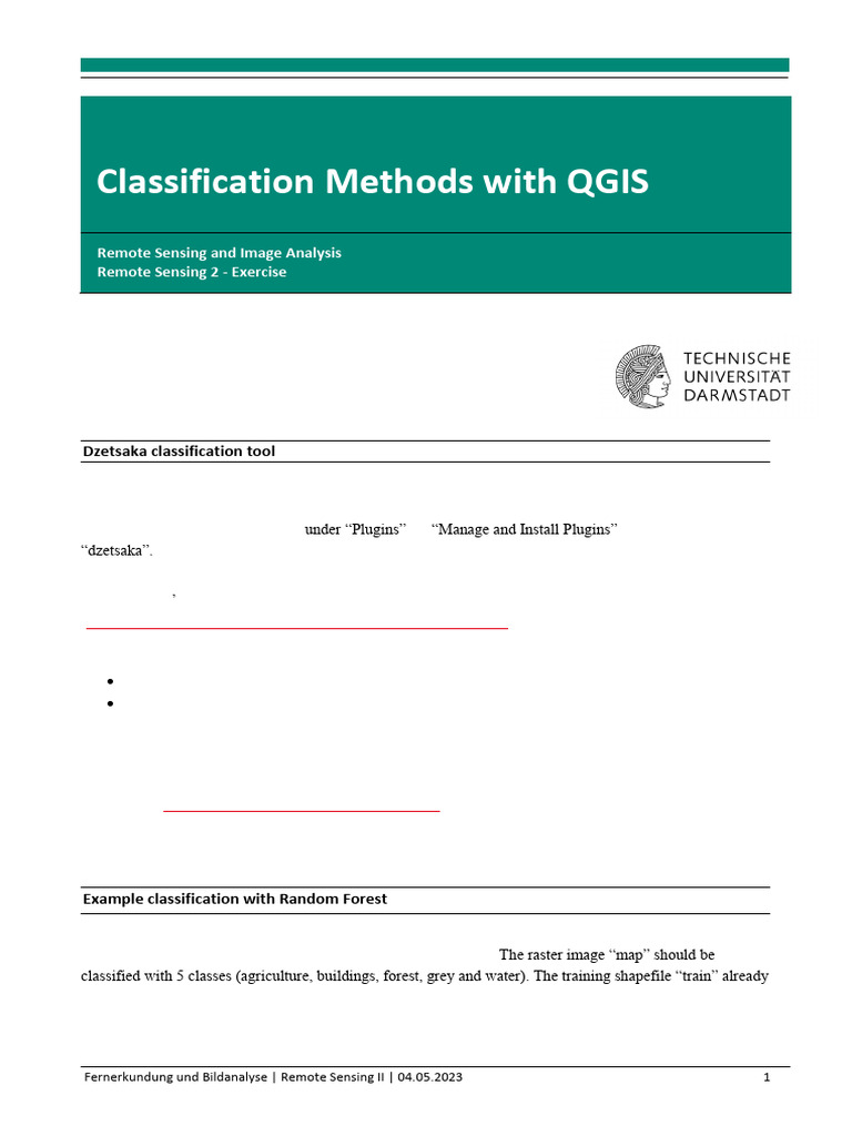Classification Methods With QGIS | PDF | Support Vector Machine ...