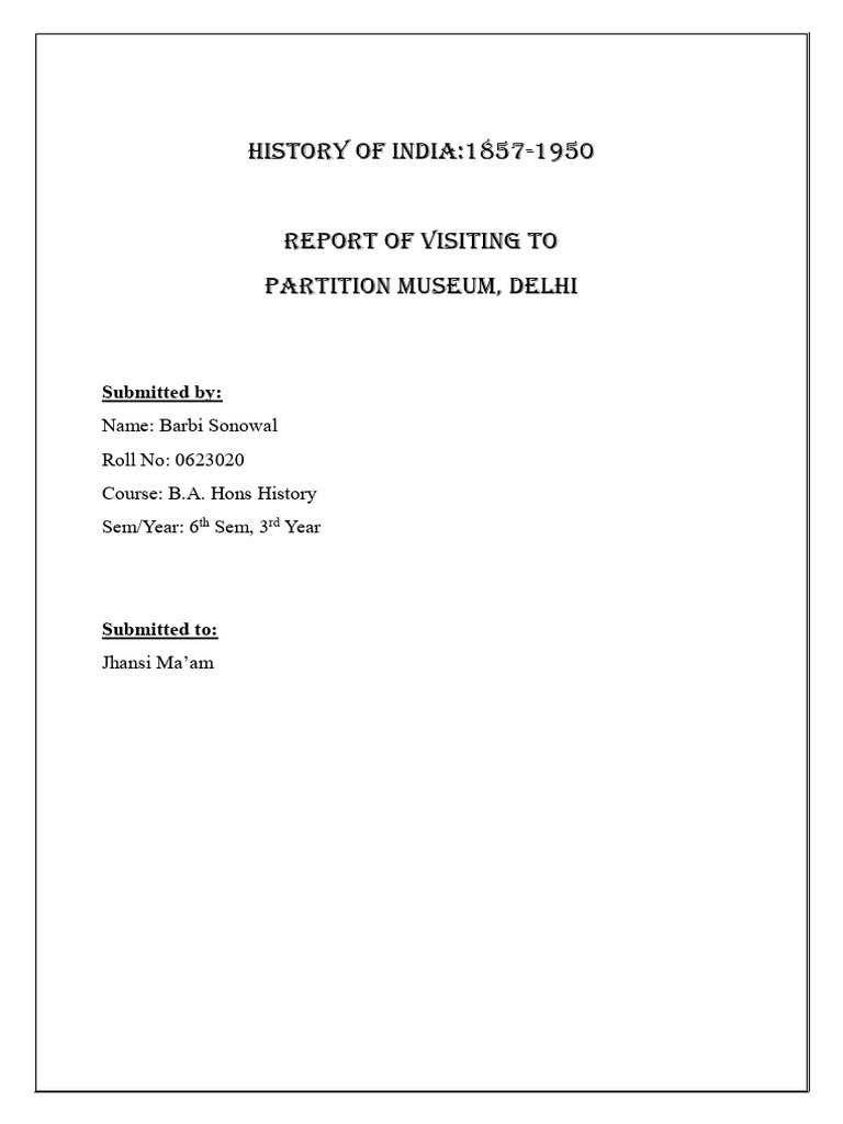 History of India | PDF | Refugee | Partition Of India
