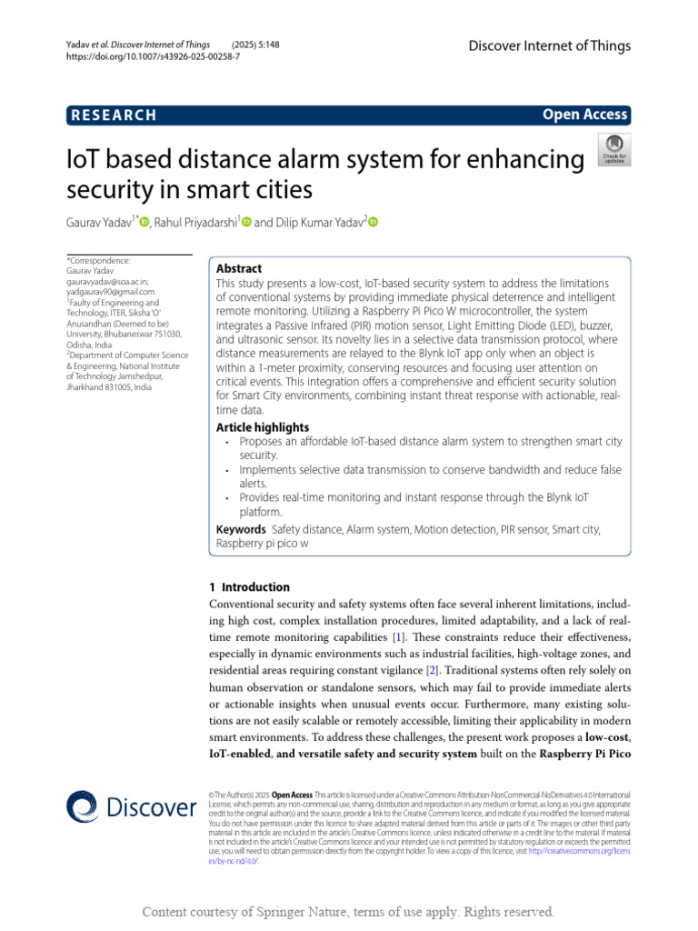 IoT Based Distance Alarm System for Enhancing Secu | PDF | Internet Of ...