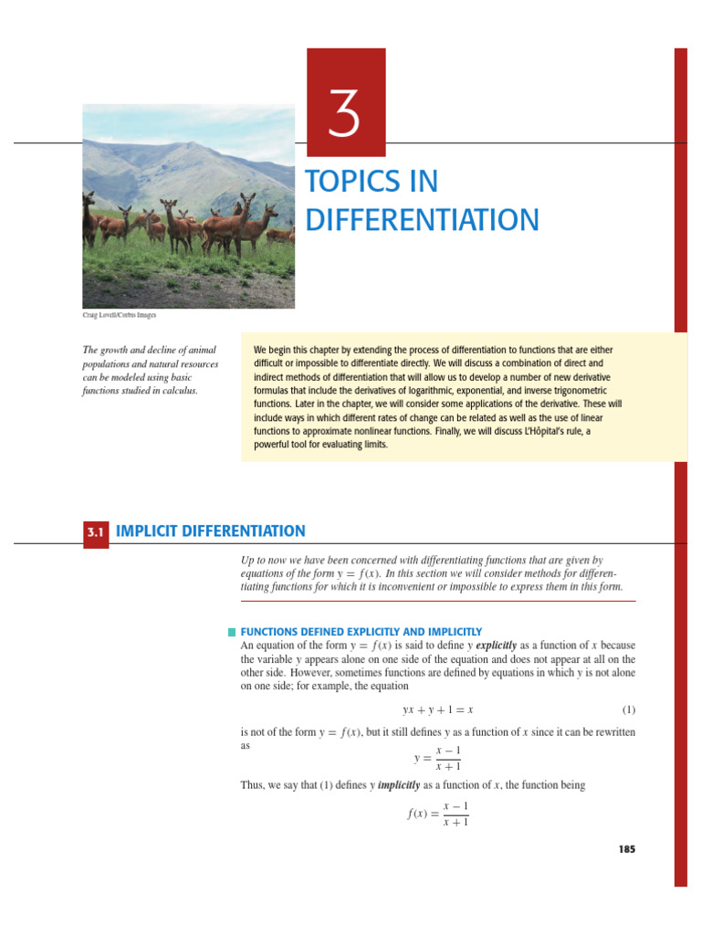 Calculus 3.1 ImplicitDifferentiation | PDF