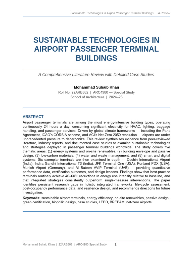 Sustainable Airport Terminal Review Suhaib | PDF | Renewable Energy ...