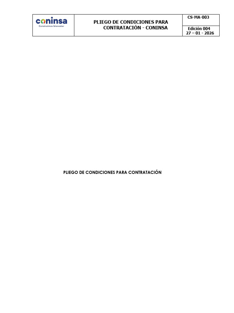 CS MA 003 Pliego de Condiciones Contrataci_n_09!38!39 (2) | PDF