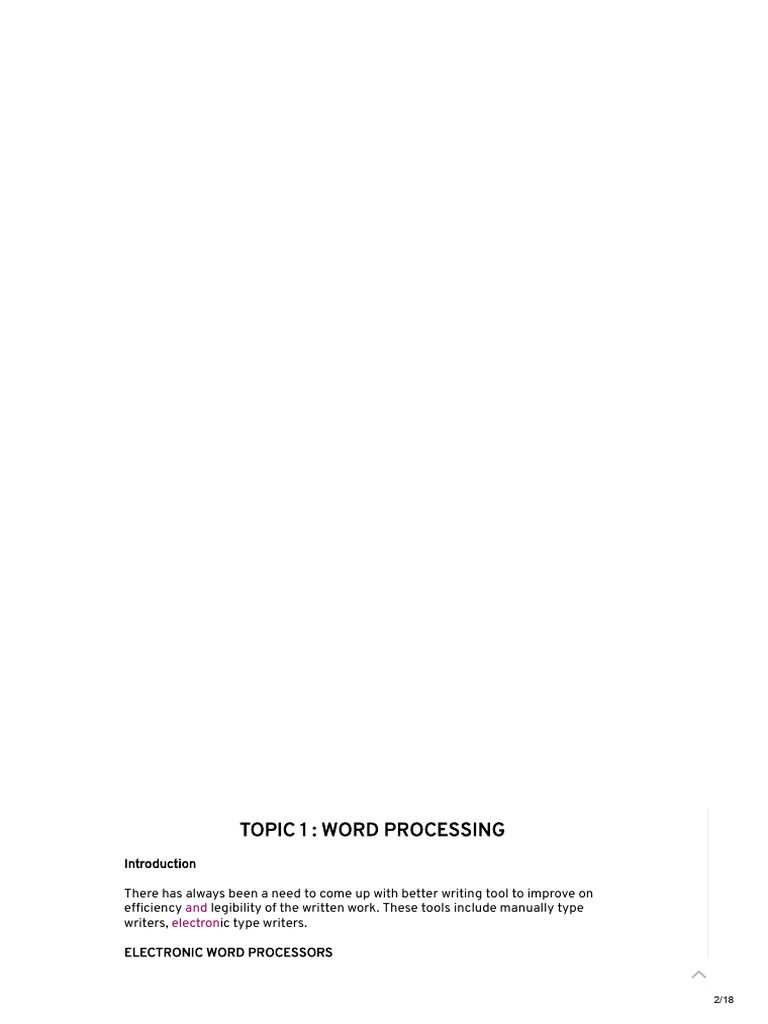 Computer o Level(Form Two) - Word Processing _ [PDF] Ecolebooks | PDF ...