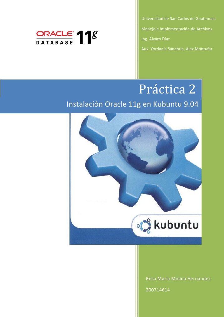 Instalación de Oracle 11g en Kubuntu 9.04 | PDF | Sistema de archivos ...