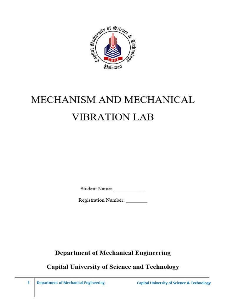 Mechanism and Mechanical Vibrations Lab Manual | PDF | Rotation | Mechanics