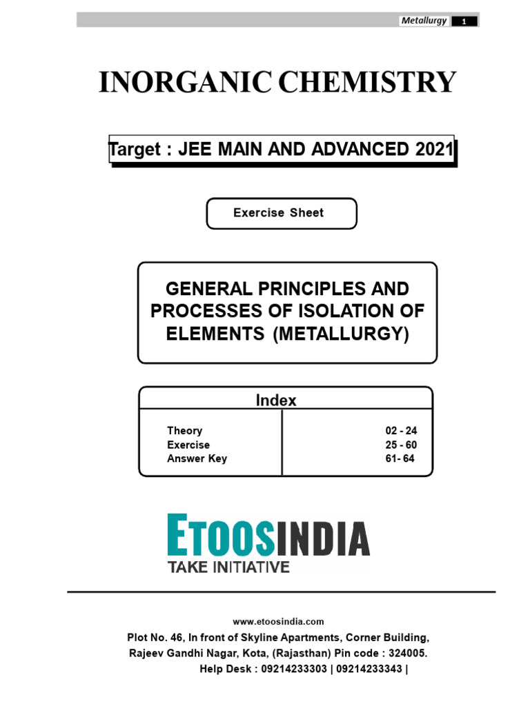 Metallurgy Sheet.pdf (5) | PDF | Sodium | Magnesium
