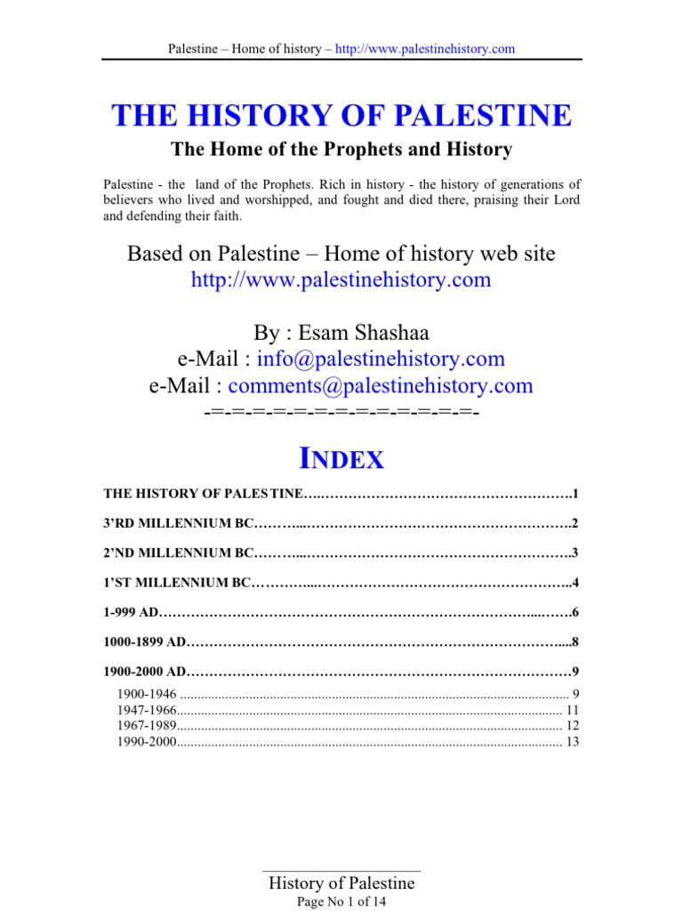 The History of Palastine | PDF