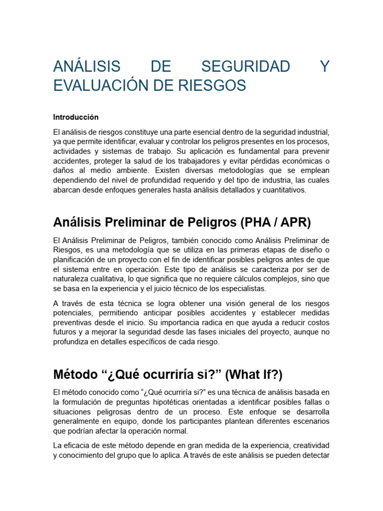 Análisis de Seguridad y Evaluación de Riesgos | PDF | Análisis