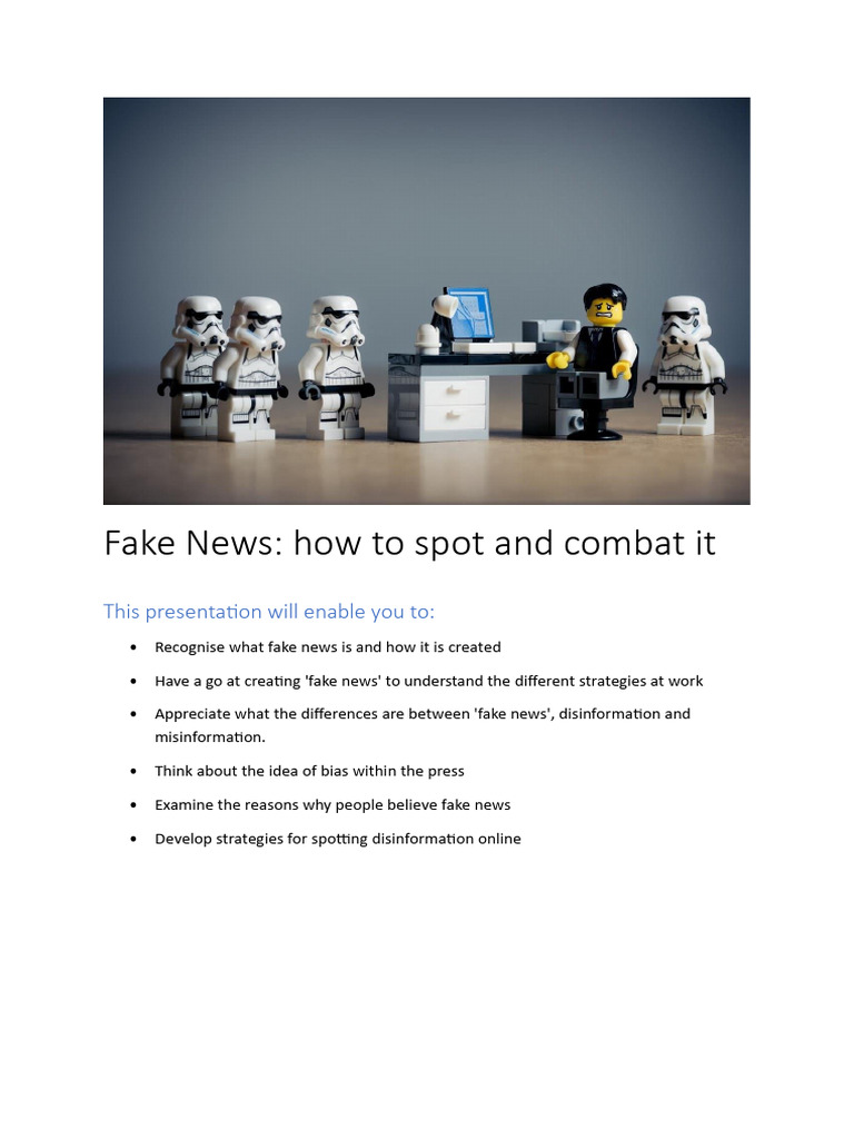 Fake News_ how to spot and combat it | PDF