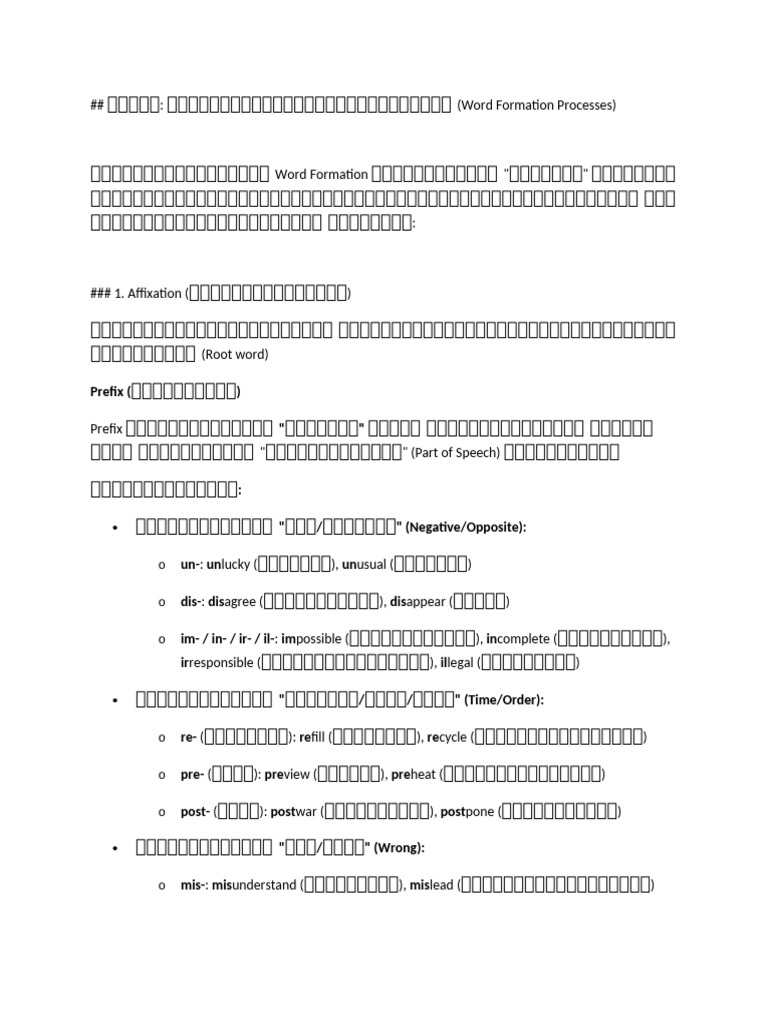 Word Formation | PDF