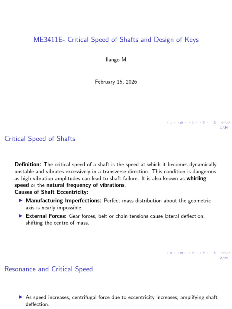 Critical_speed+Keys | PDF | Resonance | Mechanical Engineering