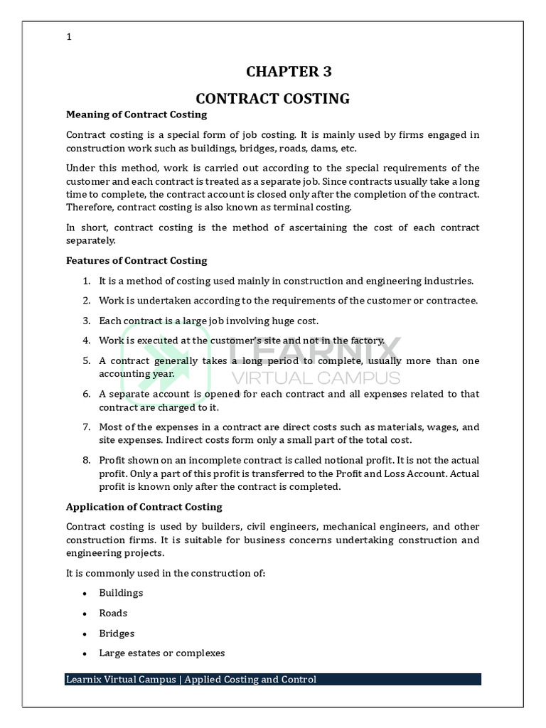 Contract Costing | PDF | Expense | Depreciation