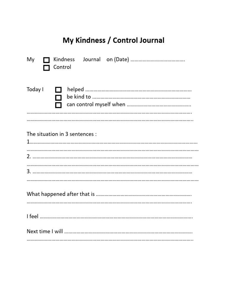 Kindness or Control Journal | PDF