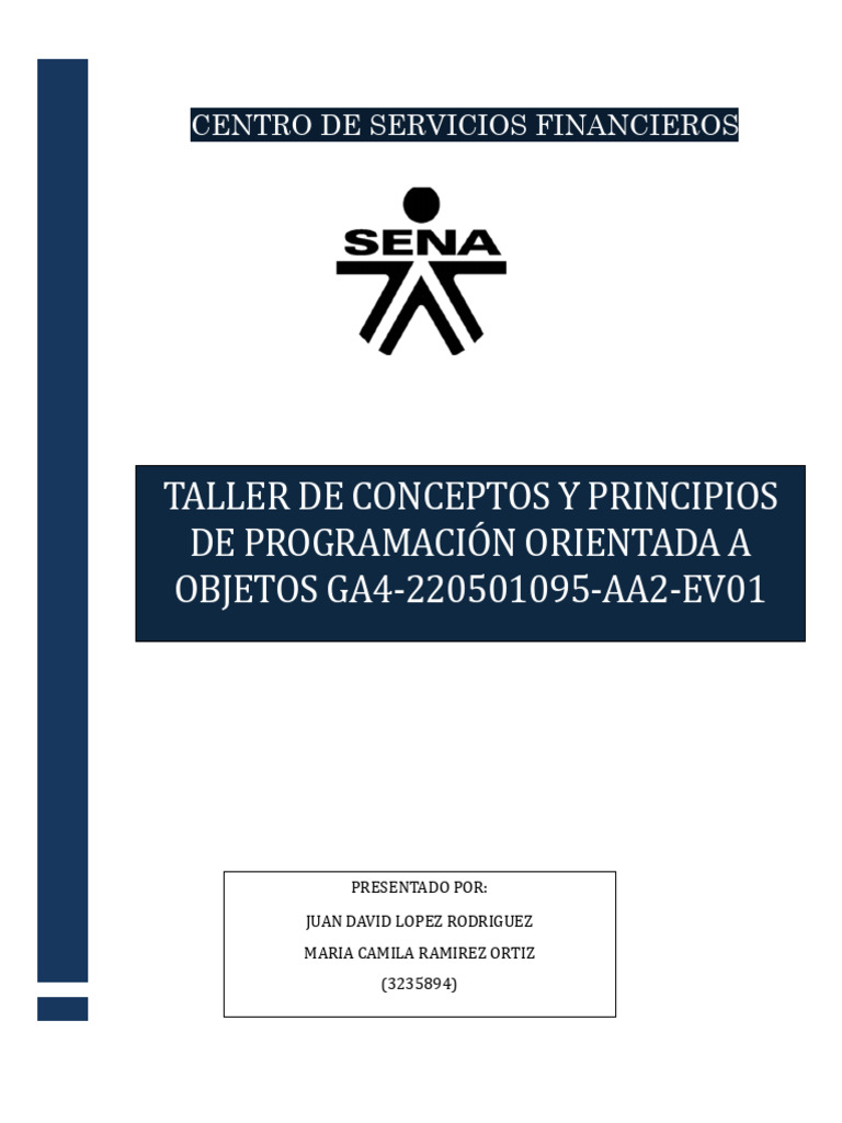 Taller de Conceptos y Principios de Programación Orientada A Objetos ...