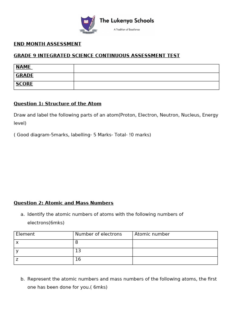 Grade 9 Integrated Science Cat | PDF