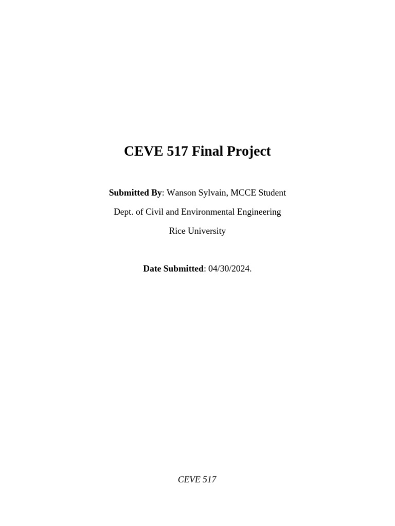 CEVE 517 Final Project | PDF | Stress (Mechanics) | Stress–Strain Analysis