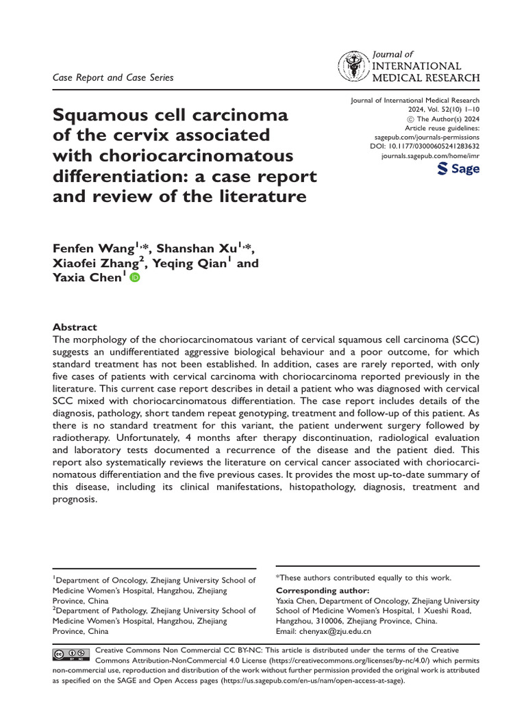 Squamous cell carcinoma | PDF | Cervical Cancer | Squamous Cell Carcinoma