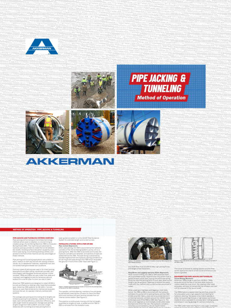 Pipejacking and Tunneling Method Statement | PDF | Tunnel | Mechanical ...
