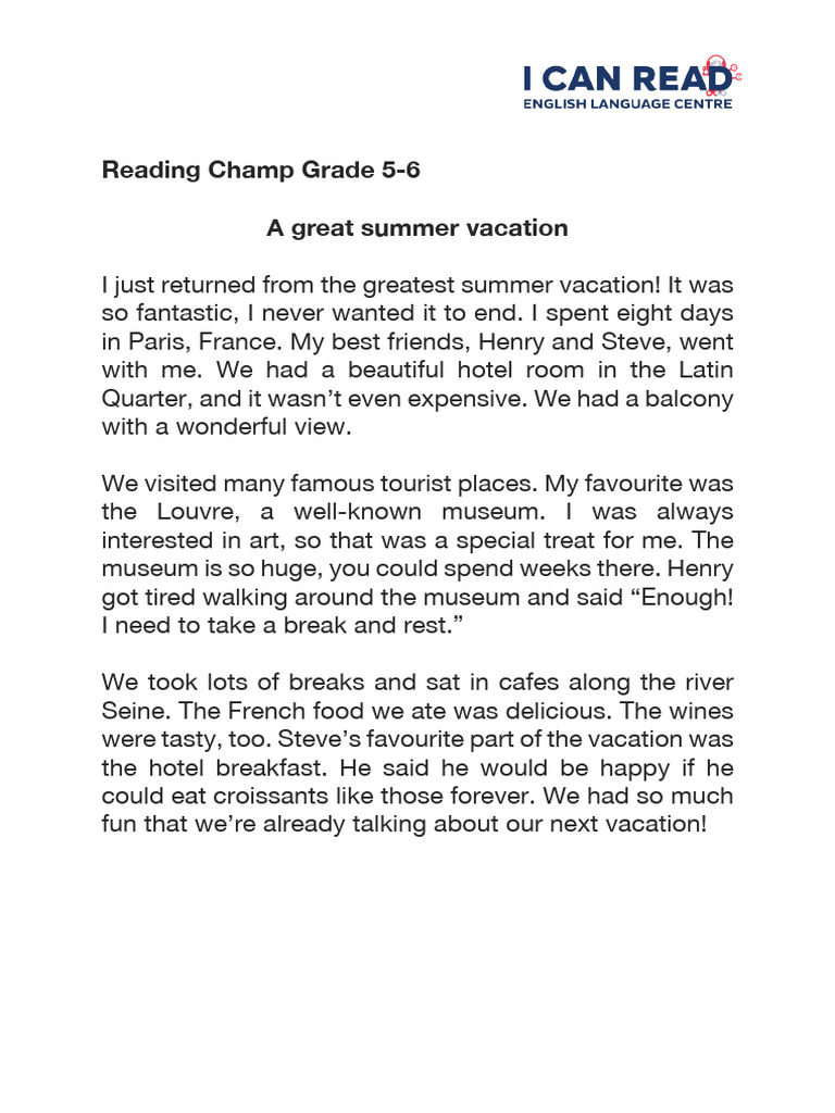 Reading Champ Passage G5-6 | PDF