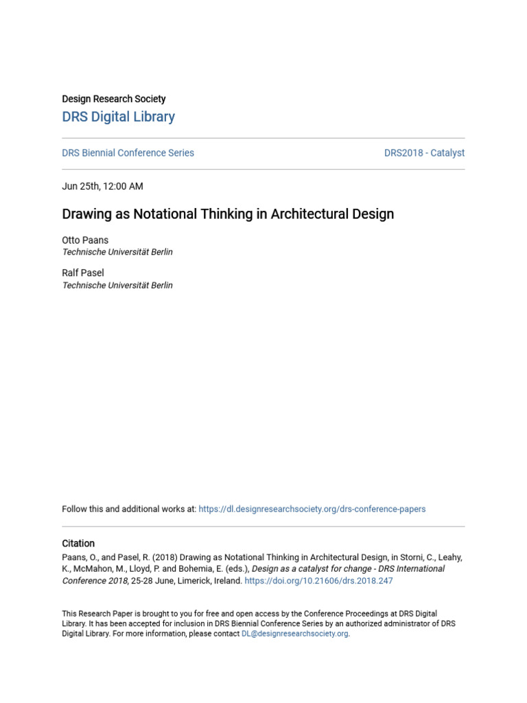 Drawing as Notational Thinking in Architectural Design | PDF | Thought ...