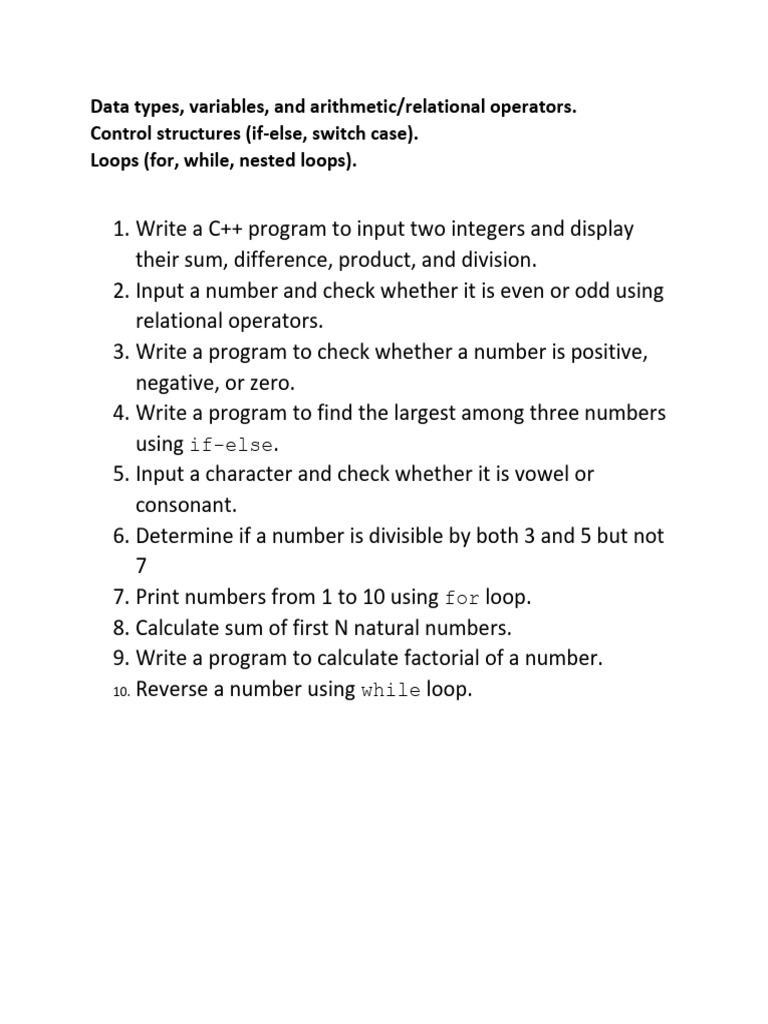 Programming Fundamentals PF | PDF