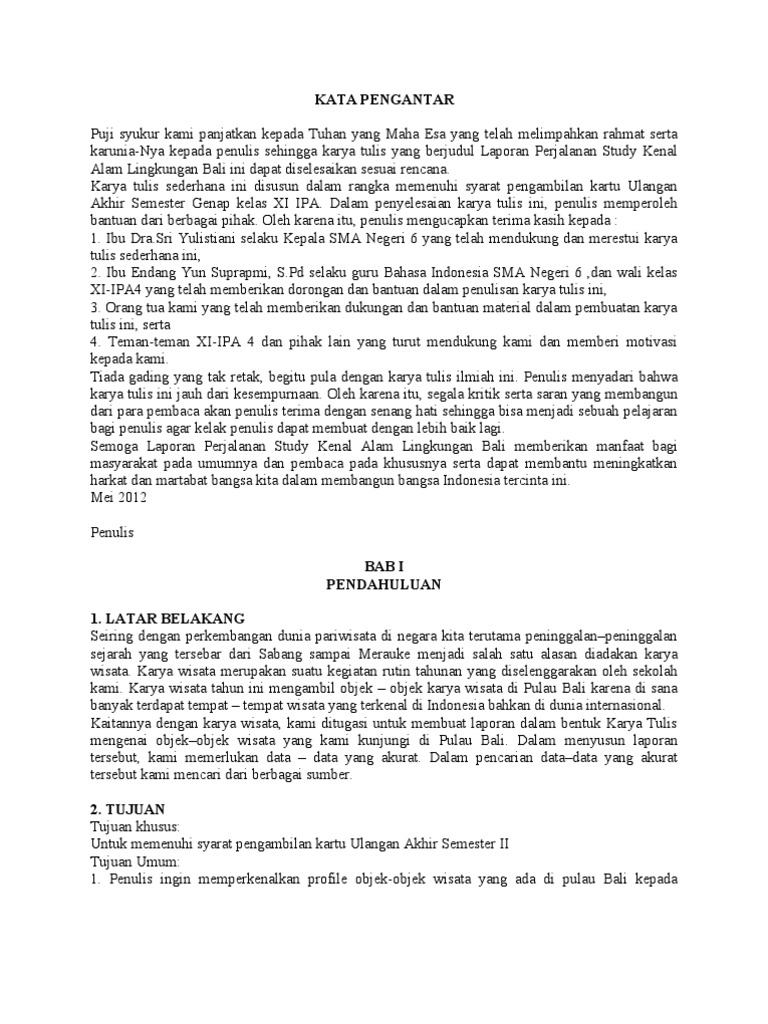 Laporan Perjalanan Bali