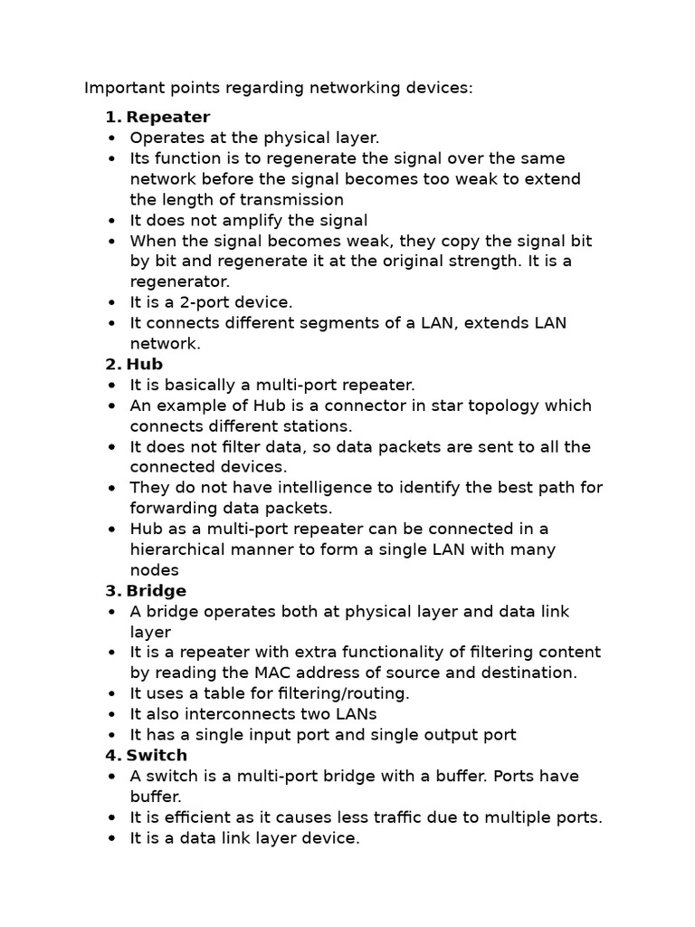 Basic network devices and commands of networking | PDF | Network Switch ...