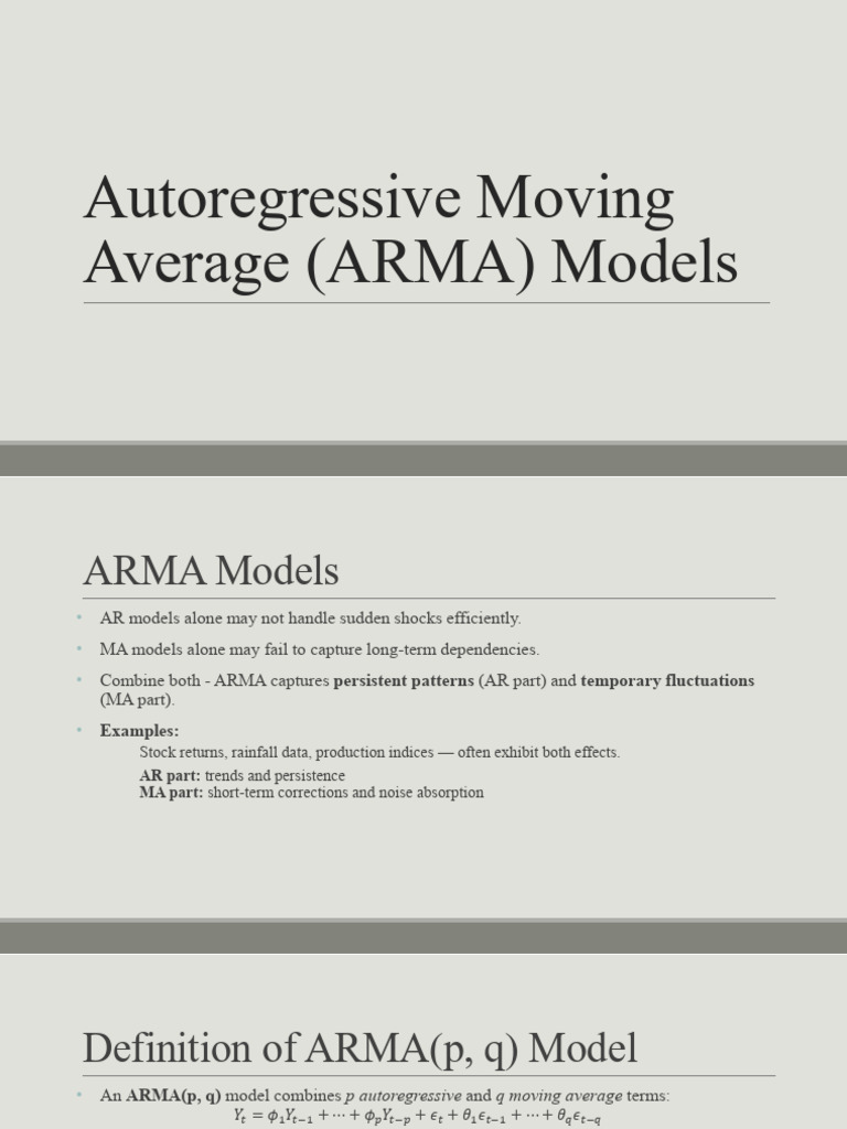 Lec 7 Arma and Arima Model | PDF | Autoregressive Integrated Moving ...