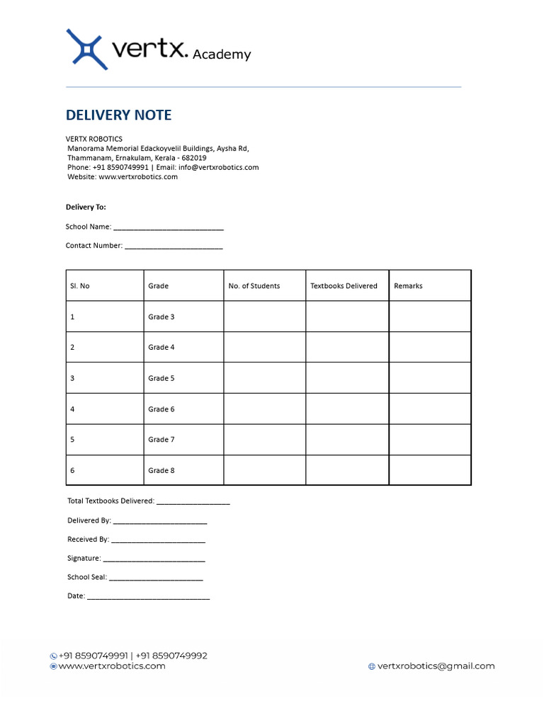 Delivery Note.docx | PDF