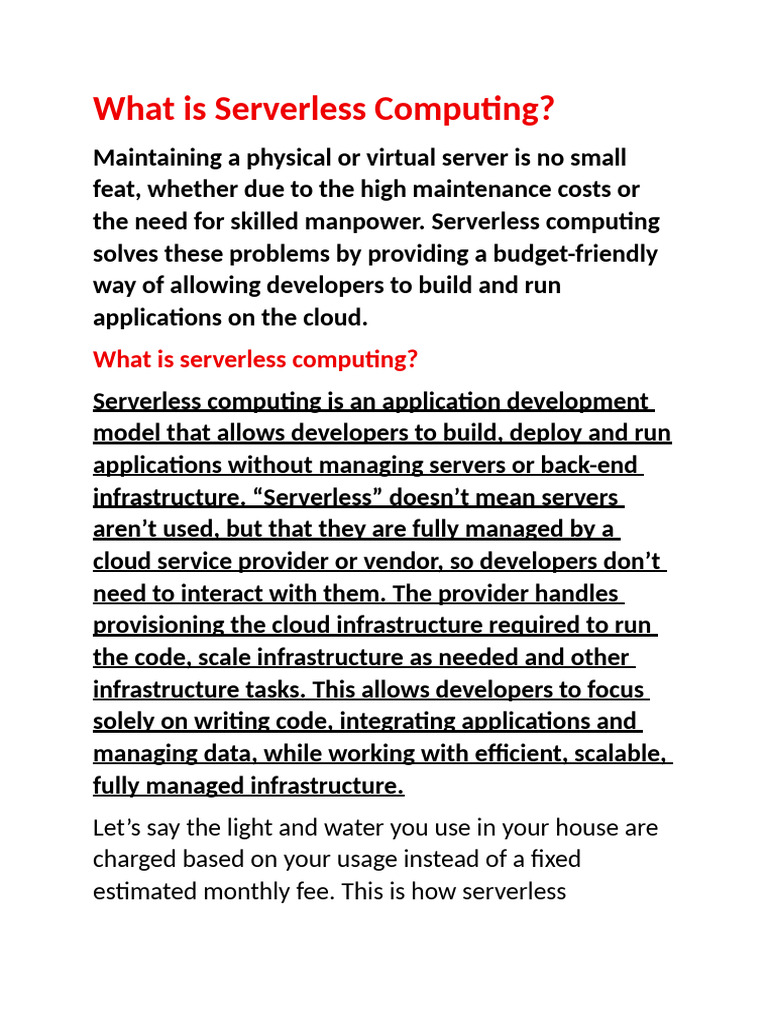 What is Serverless Computing | PDF | Cloud Computing | Computer Engineering
