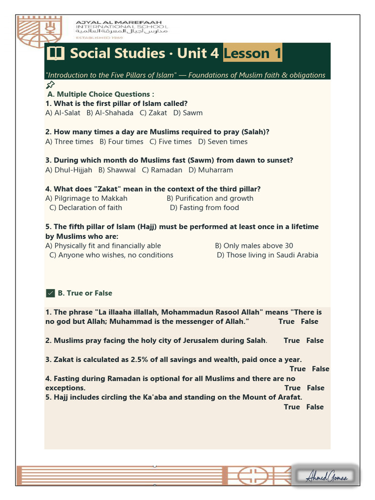 Homework Unit 4 Lesson 1 | PDF