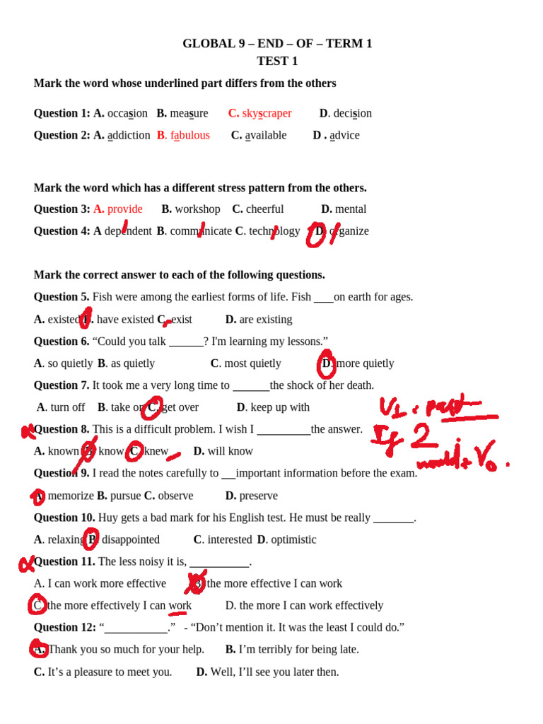 Ge9 - Final Term 1 Test Review | PDF | Second Language | Spanish Language