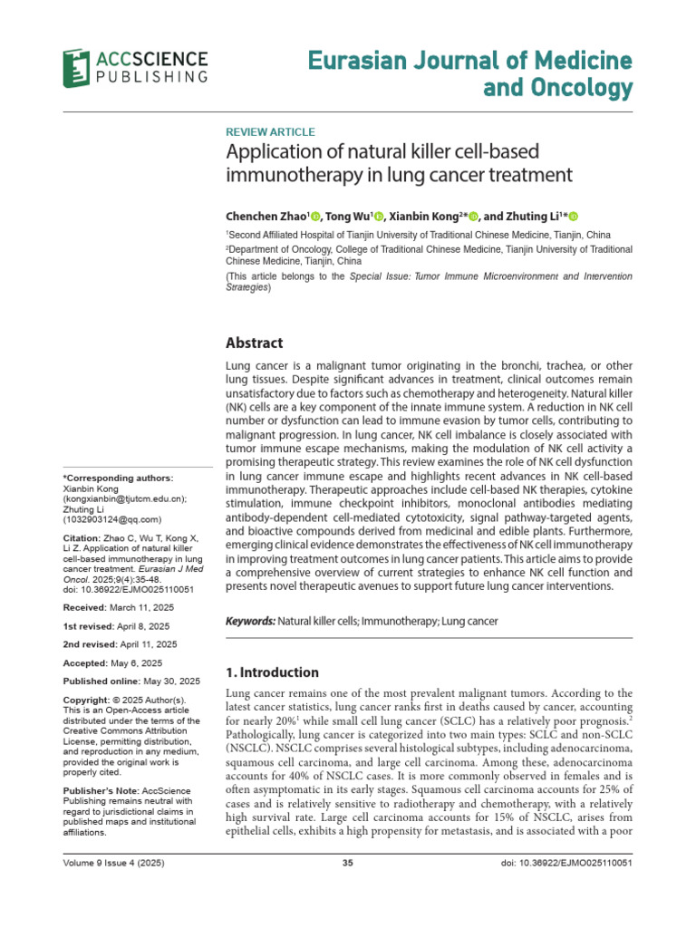 Manuscript Ejmo05012 | PDF | Natural Killer Cell | Immunotherapy