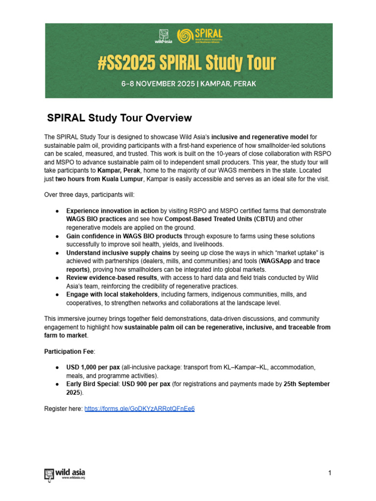 #SS25 Study Tour Programme | PDF | Natural Environment | Agriculture