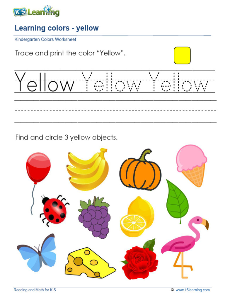 Colors Worksheet Yellow | PDF