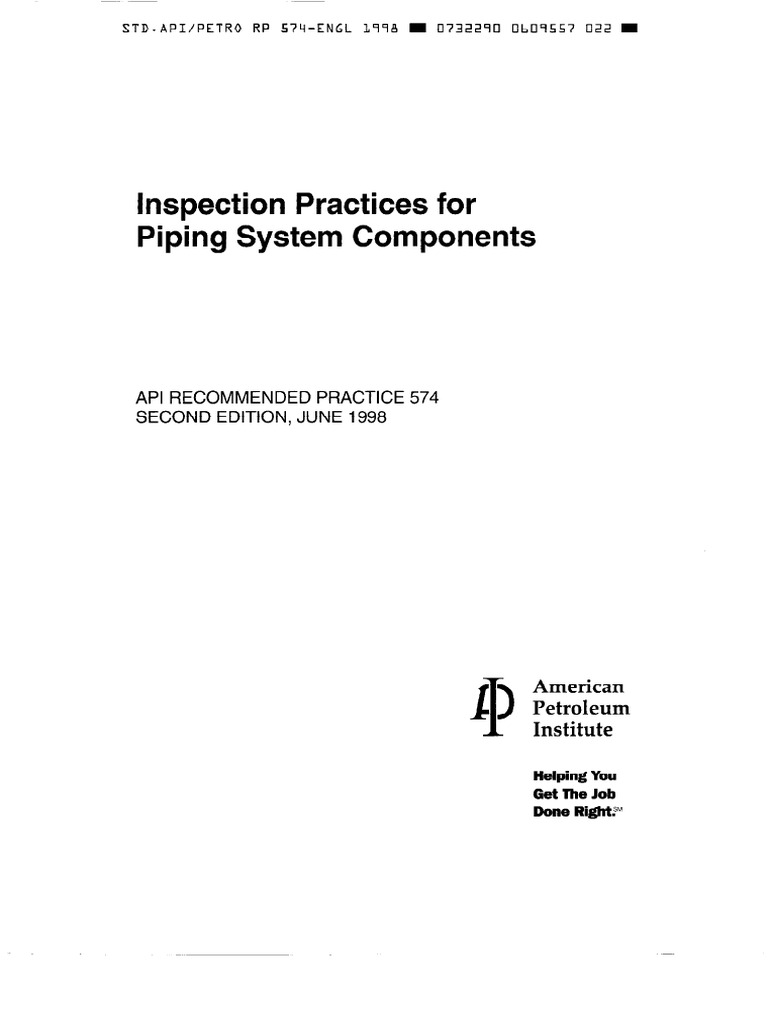 API 574 Inspection Practices for Piping System Components | PDF ...