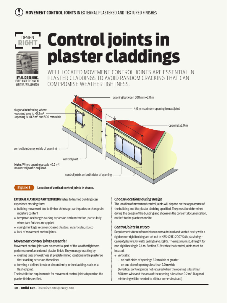 Build 139 40 Design Right Control Joints in Plaster Claddings | PDF ...