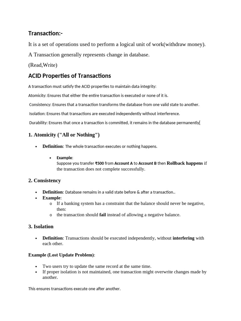 Transaction System | PDF | Database Transaction | Acid