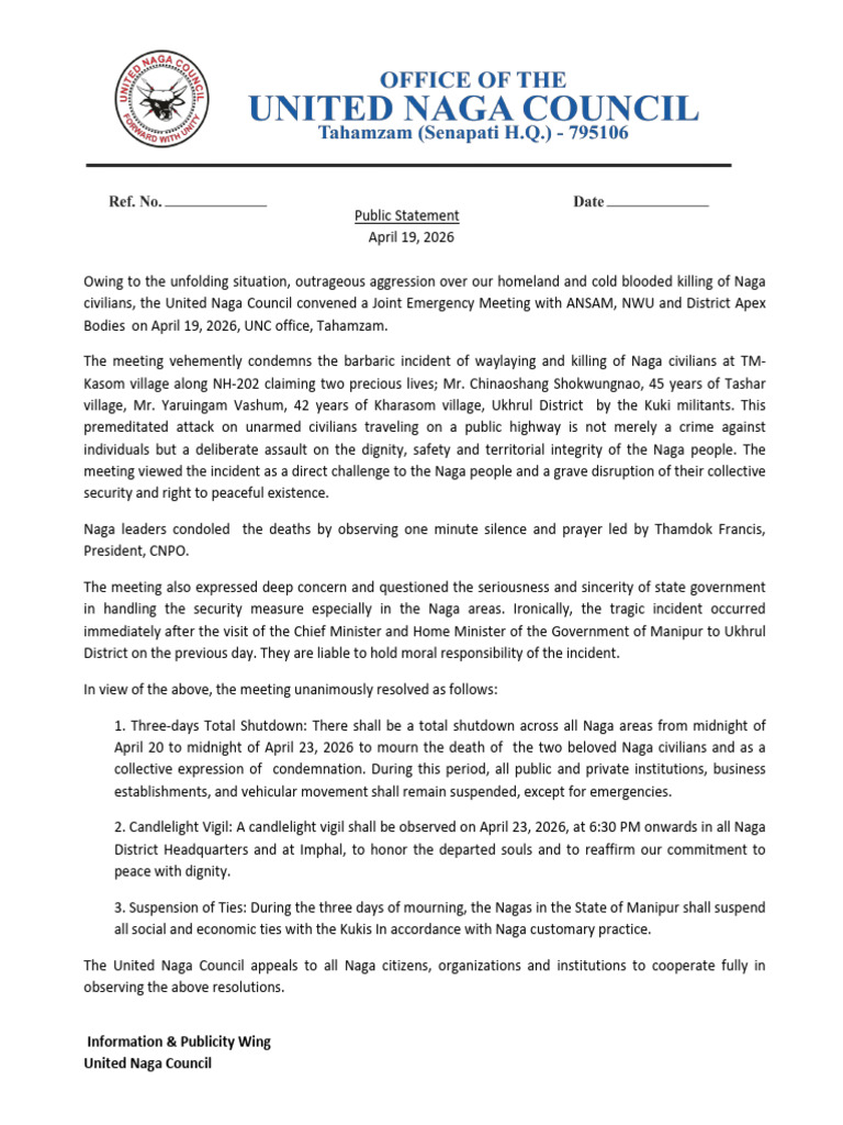 Public Statement April 19 | PDF