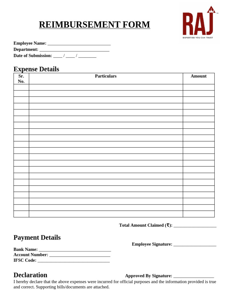 Reimbursement Form | PDF