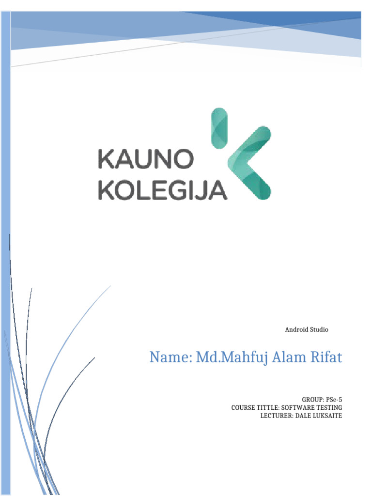 Android Studio Project Plan | PDF | Android (Operating System) | Mobile App